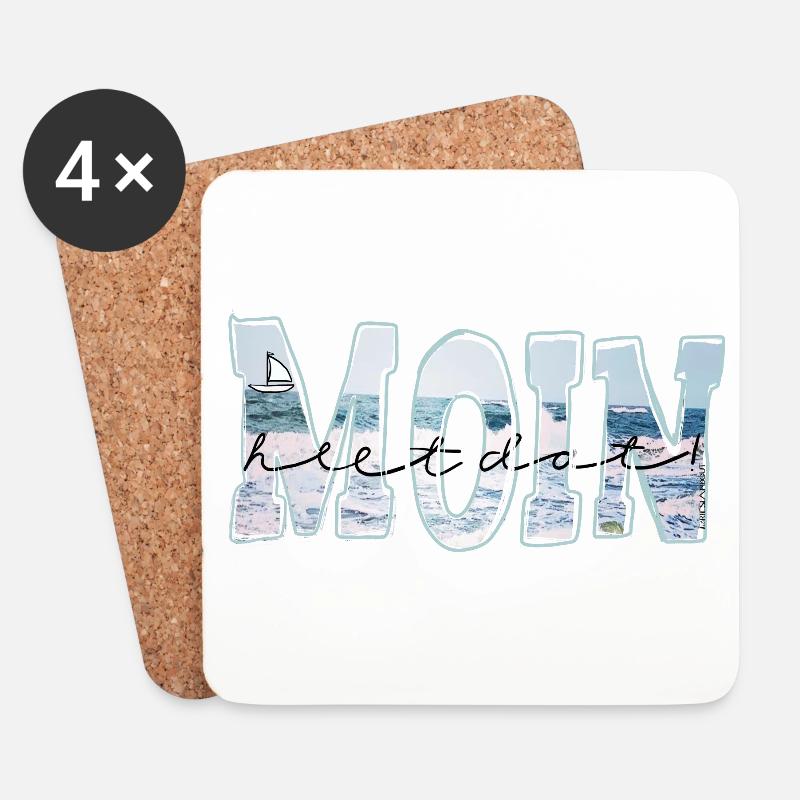 Moin Meer - Untersetzer (4er-Set) - Weiß