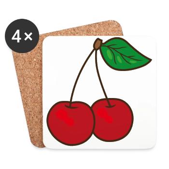 cherry - Coasters (set of 4) - white - Front