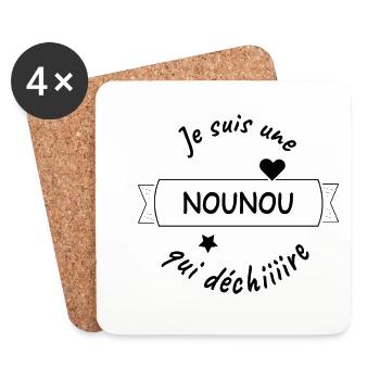 je suis une nounou qui déchire - Dessous de verre (lot de 4) - blanc - Devant