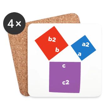 Pythagorean theorem triangle math lover poison - Coasters (set of 4) - white - Front