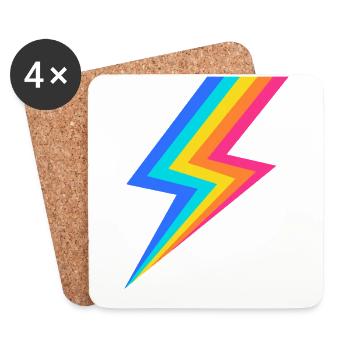Rainbow Lightning - Coasters (set of 4) - white - Front