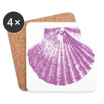 Jakobsmuschel Camino de Santiago - Untersetzer (4er-Set) - Weiß - Vorne