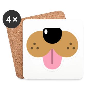 Funny dog snout pet dog mouthguard - Coasters (set of 4) - white - Front
