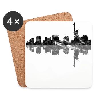 New York Skyline Vintage - Untersetzer (4er-Set) - Weiß - Vorne
