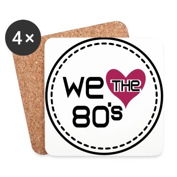 Nous aimons les années 80 - Dessous de verre (lot de 4) - blanc - Devant