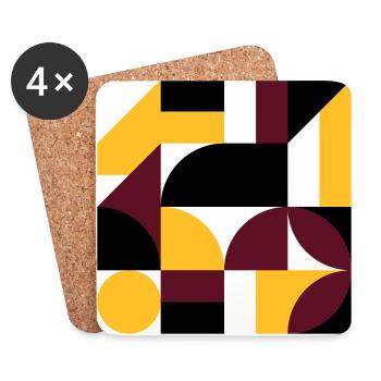 Colorful abstract geometric bauhaus background - Coasters (set of 4) - white - Front