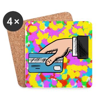 Credit Card Pop Colour Tie Dye Background Cool - Coasters (set of 4) - white - Front