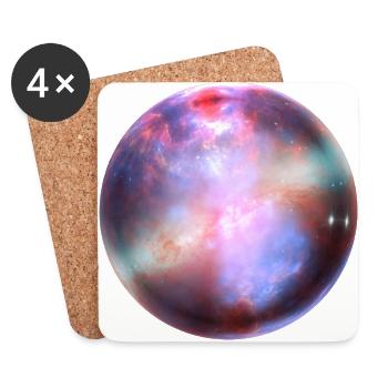 Ein bunter Planet - Untersetzer (4er-Set) - Weiß - Vorne