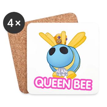 Bienenkönigin-Karikatur - Untersetzer (4er-Set) - Weiß - Vorne