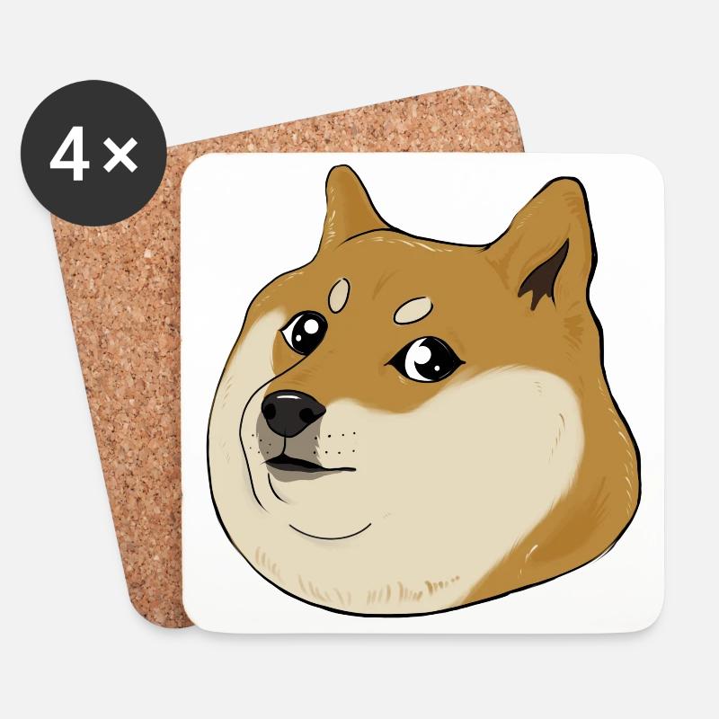 Doggo meme - Untersetzer (4er-Set) - Weiß