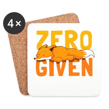 Zero Fox Given witziges Fuchs Geschenk - Untersetzer (4er-Set) - Weiß - Vorne