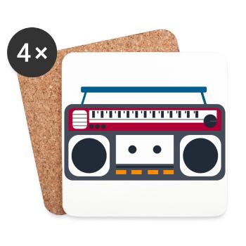 radio - Dessous de verre (lot de 4) - blanc - Devant