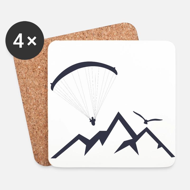 Paragliding Mountains Geschenkidee - Untersetzer (4er-Set) - Weiß