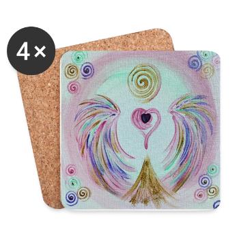 Heart angel of reconciliation - Coasters (set of 4) - white - Front