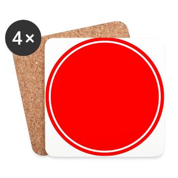 Circle red self-design - Coasters (set of 4) - white - Front