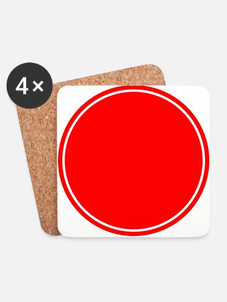 Kreis Rot Selbstgestaltung - Untersetzer (4er-Set) - Weiß