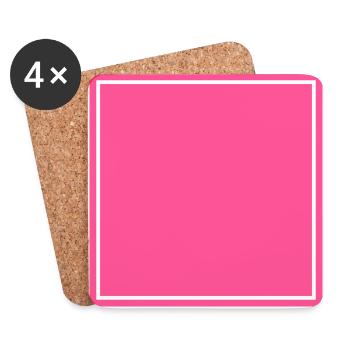 Square self-design - Coasters (set of 4) - white - Front