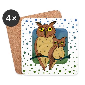 birds - Coasters (set of 4) - white - Front