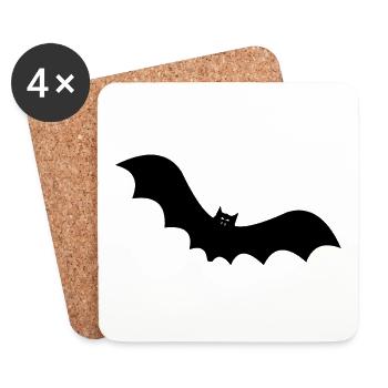 Batte d'Halloween - Dessous de verre (lot de 4) - blanc - Devant