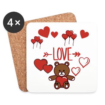 LOVE - Coasters (set of 4) - white - Front