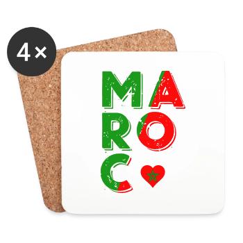 maroc - Dessous de verre (lot de 4) - blanc - Devant