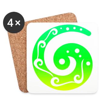 Maori Koru Art Polynesien Tribal Tattoo Geschenk - Untersetzer (4er-Set) - Weiß - Vorne