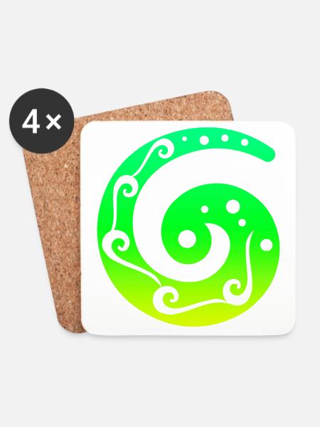 Maori Koru Art Polynesien Tribal Tattoo Geschenk - Untersetzer (4er-Set) - Weiß