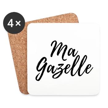 MA GAZELLE - Dessous de verre (lot de 4) - blanc - Devant