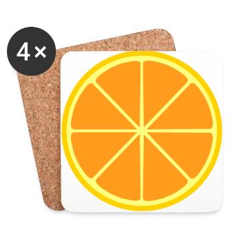 Orange fruit fruit design to personalize - Coasters (set of 4) - white - Front