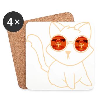 cat explosion - Coasters (set of 4) - white - Front