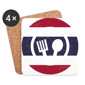 Thailand Küche Kochen thai Essen Geschenk - Untersetzer (4er-Set) - Weiß - Vorne