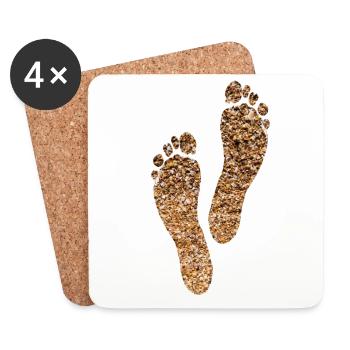 SAND BEACH FEET BAREFOOT - Coasters (set of 4) - white - Front