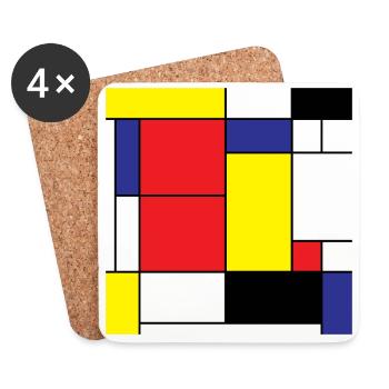 Idée cadeau vintage de symboles mathématiques art moderne - Dessous de verre (lot de 4) - blanc - Devant