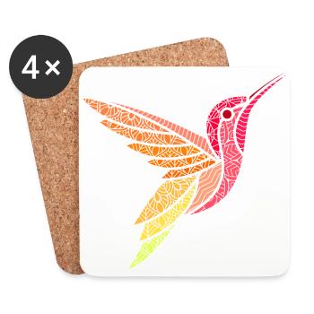 Kolibri Vogel Tier Mandala Vögel Design Kunst - Untersetzer (4er-Set) - Weiß - Vorne