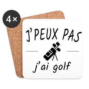 je peux pas j'ai golf - Dessous de verre (lot de 4) - blanc - Devant