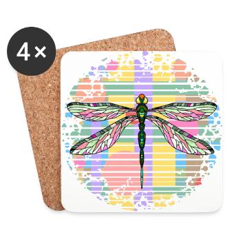Libelle - Untersetzer (4er-Set) - Weiß - Vorne