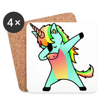 cool unicorn - Coasters (set of 4) - white - Front
