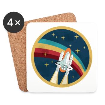 Etats-Unis, Amérique: aller navette spatiale - Dessous de verre (lot de 4) - blanc - Devant