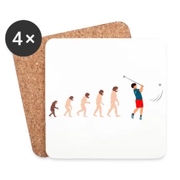 Evolution Golf Golfer Geschenkidee - Untersetzer (4er-Set) - Weiß - Vorne