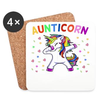 Aunticorn Like A Normal Aunt Only More Awesome - Coasters (set of 4) - white - Front
