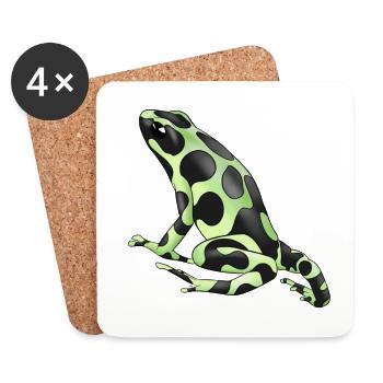 Grenouille de dard empoisonnée (Dendrobates auratus) - Dessous de verre (lot de 4) - blanc - Devant