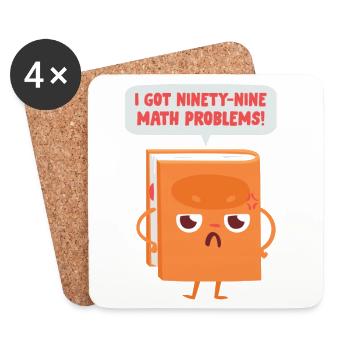99 Math Problems Mathe Mathelehrer Witz Spruch - Untersetzer (4er-Set) - Weiß - Vorne