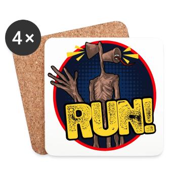 Siren Head! Run! - Coasters (set of 4) - white - Front