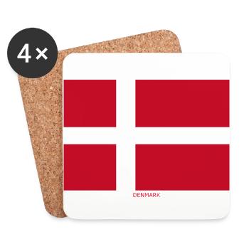DENMARK FLAG - Coasters (set of 4) - white - Front
