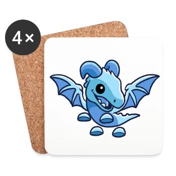 Süßer Frostdrache - Untersetzer (4er-Set) - Weiß - Vorne