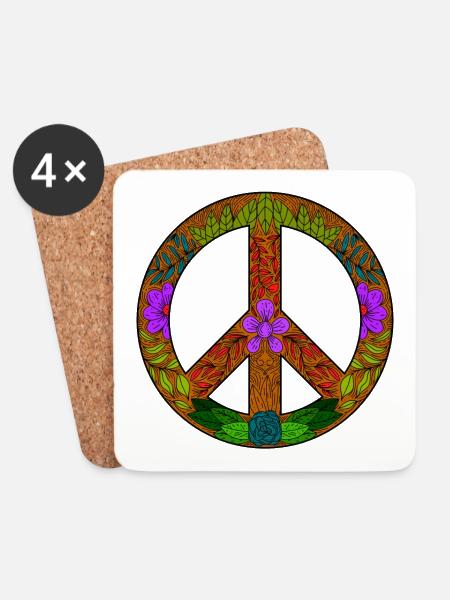 Garten Gärtner Peace Zeichen Symbol für Frieden - Untersetzer (4er-Set) - Weiß
