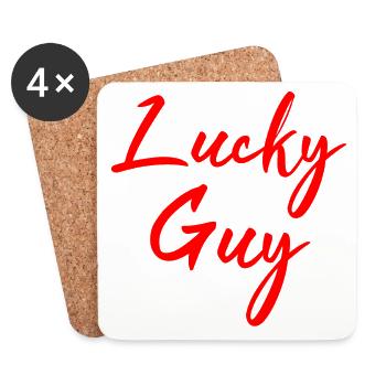 Lucky guy - Coasters (set of 4) - white - Front