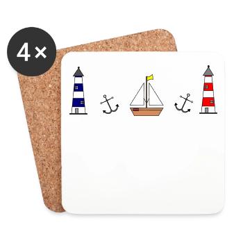 Ancre pour voilier Maritim Lighthouse - Dessous de verre (lot de 4) - blanc - Devant