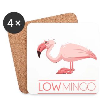 LOWMINGO - Der flachgelegte Flamingo für Tuner - Untersetzer (4er-Set) - Weiß - Vorne