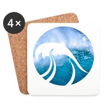 Onde de vagues - Dessous de verre (lot de 4) - blanc - Devant